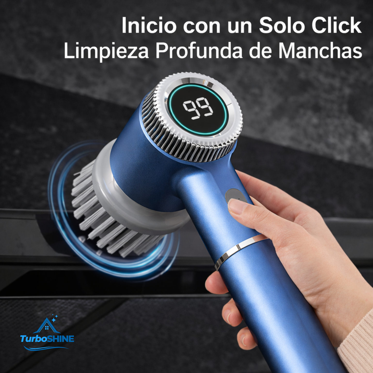 Cepillo Eléctrico Rotatorio Multifunción Recargable con 5 Cabezales