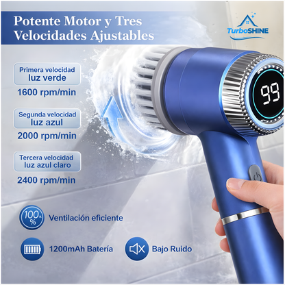 Cepillo Eléctrico Rotatorio Multifunción Recargable con 5 Cabezales